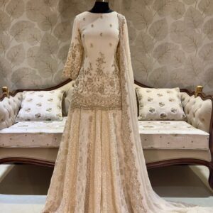 Home beautiful dress material—superior soft viscose crepe sequence nd cut dana handwork embroidery paired viscose chiffon chinon handwork embroidery dupatta