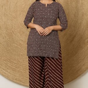 beautiful superior soft habutai silk bandhni print kurta nd lehriya print bottom mix match suit