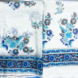 Home beautiful pure cotton block printed suit with block printed tebi silk duptta